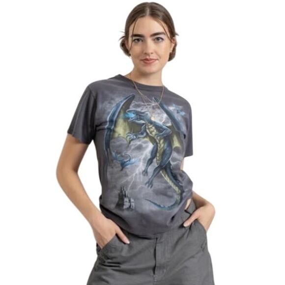 Retro DOM Life of Dragons Graphic T-Shirt Women’s M Gray Dragon Tee - Picture 2 of 7